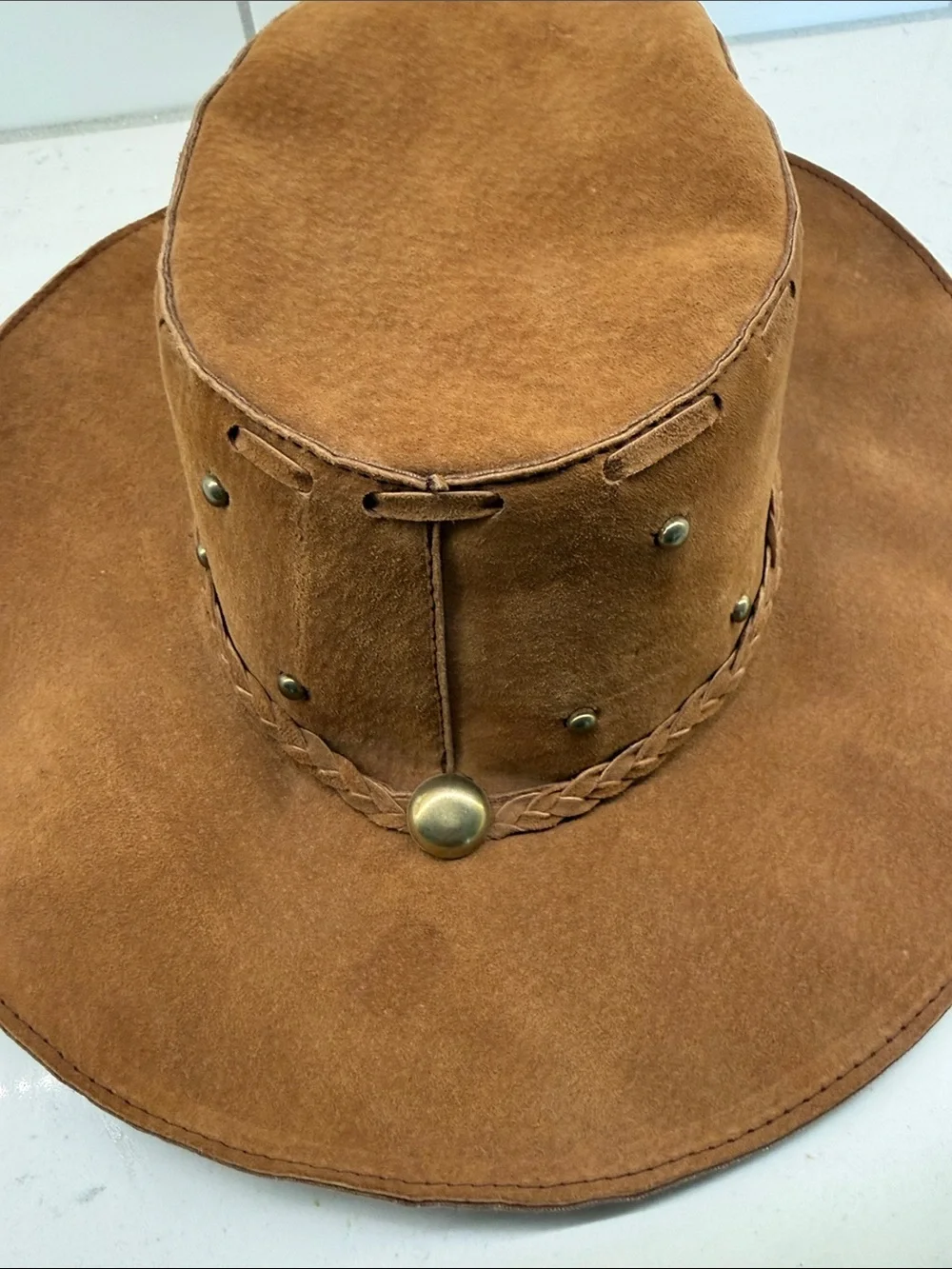 Brown Suede Western Cowboy Hat sz l